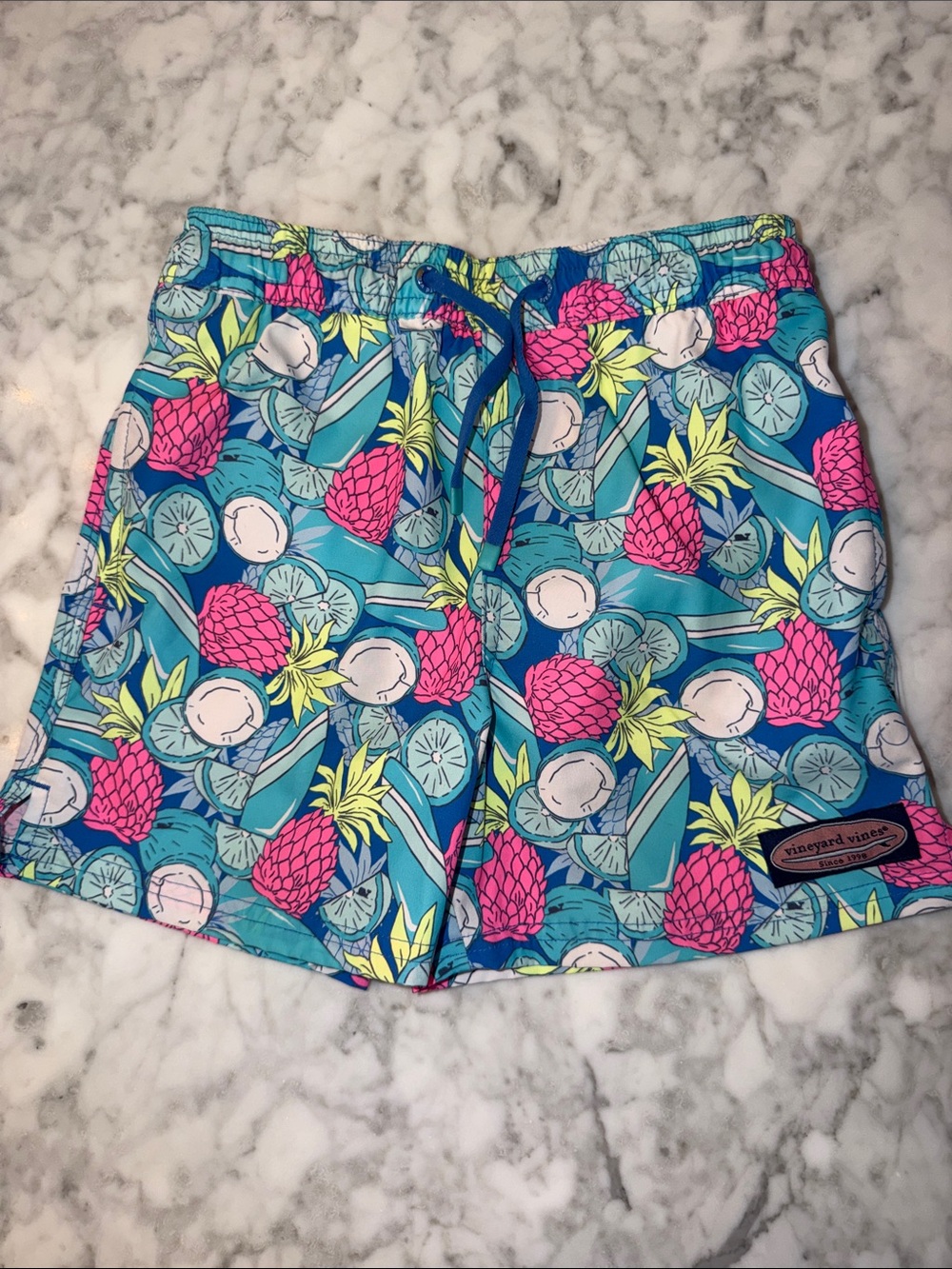 Vineyard Vines Boy Pineapple Swim Trunks 6Y